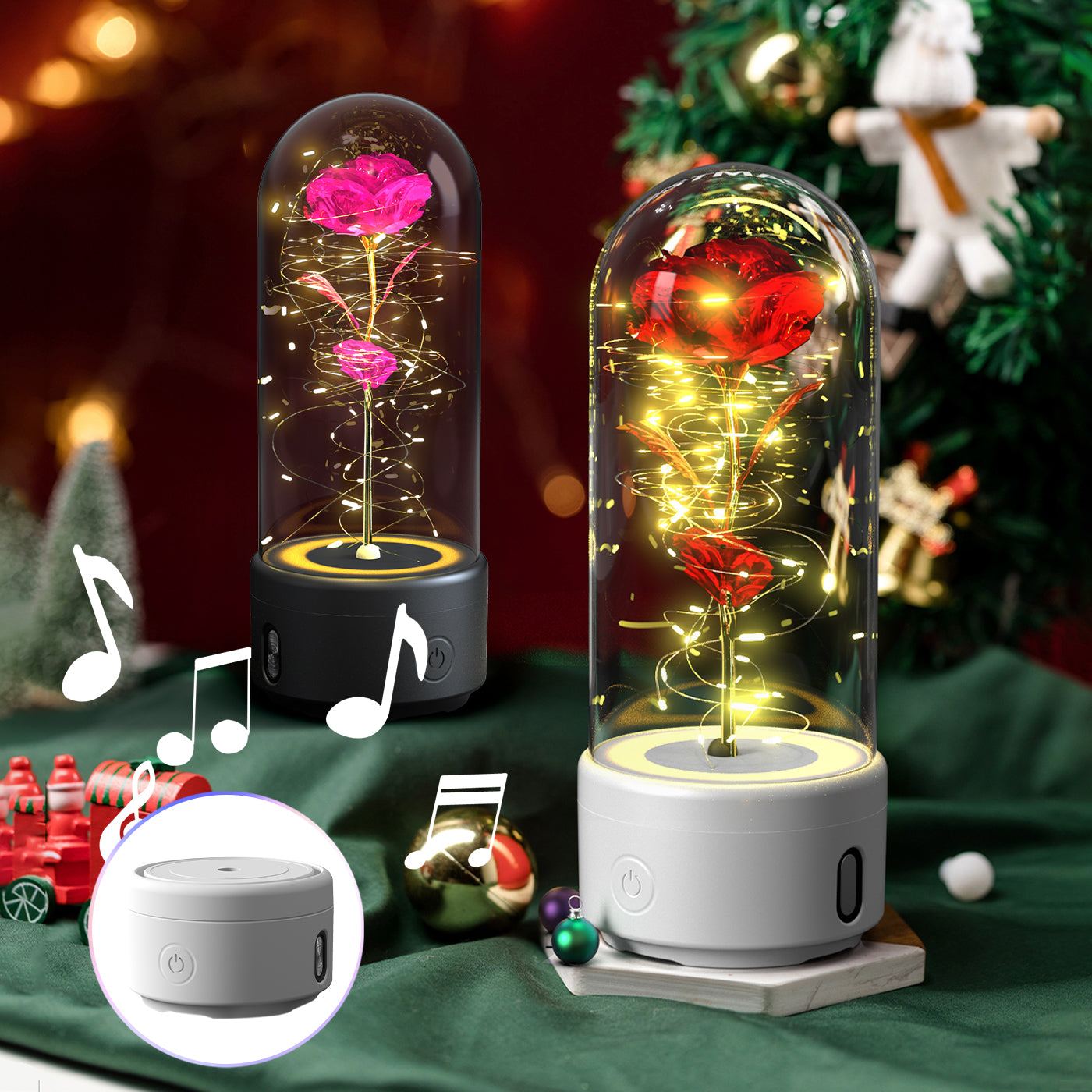 Creatieve 2-in-1 Rozen LED Lamp en Bluetooth Luidspreker