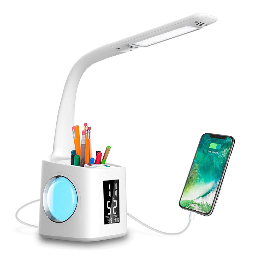 LED Bureau Lamp met USB Oplaadpoort en Kalender