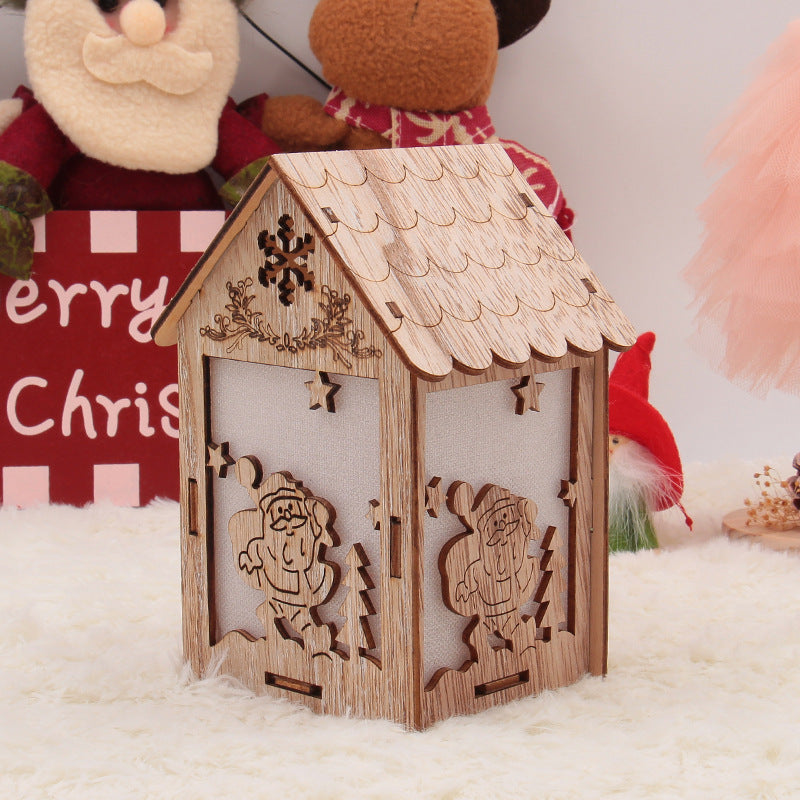 Small Wooden House Christmas Decorations