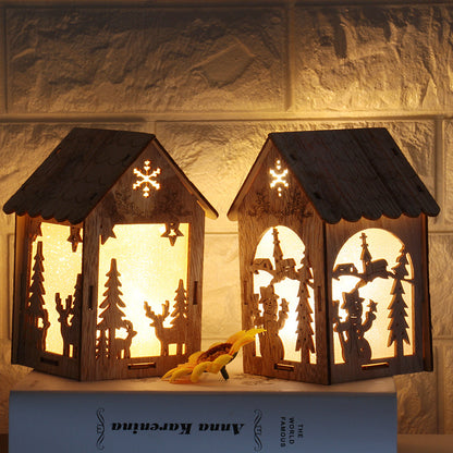 Small Wooden House Christmas Decorations