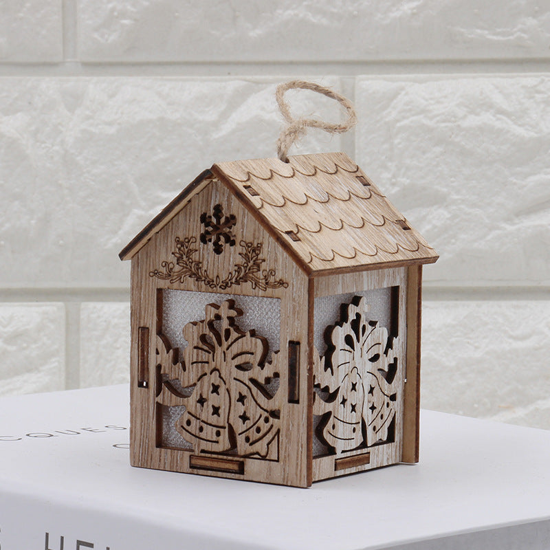 Small Wooden House Christmas Decorations
