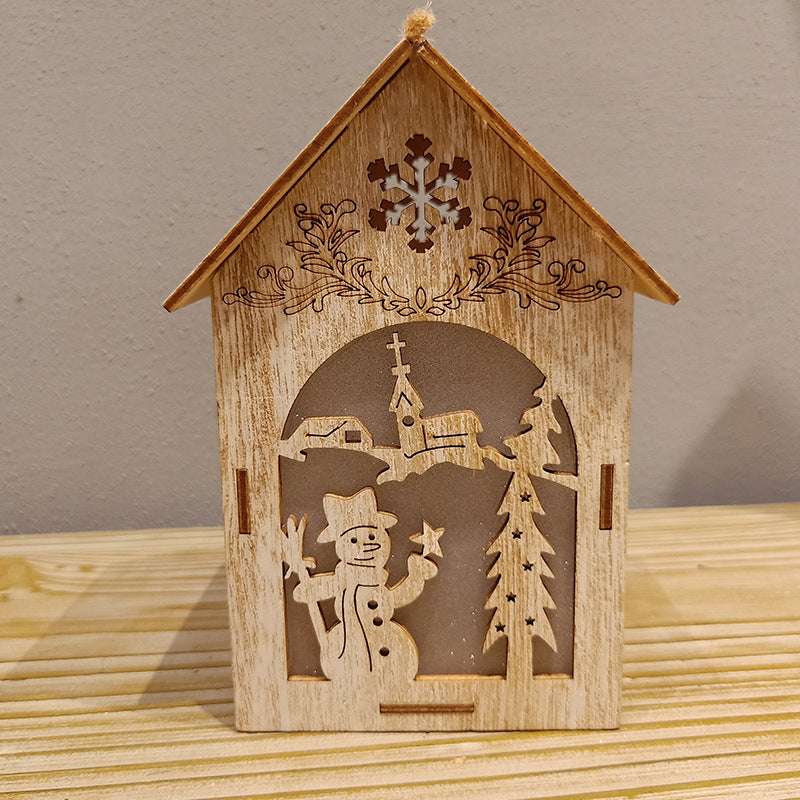 Small Wooden House Christmas Decorations