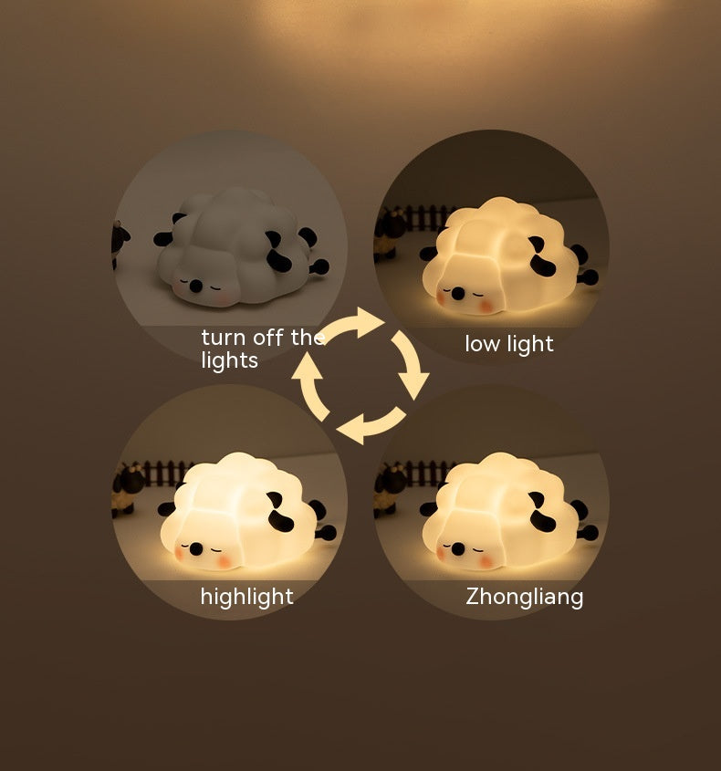 Schattige Siliconen Nachtlamp Schaap Cartoon voor Kinderen