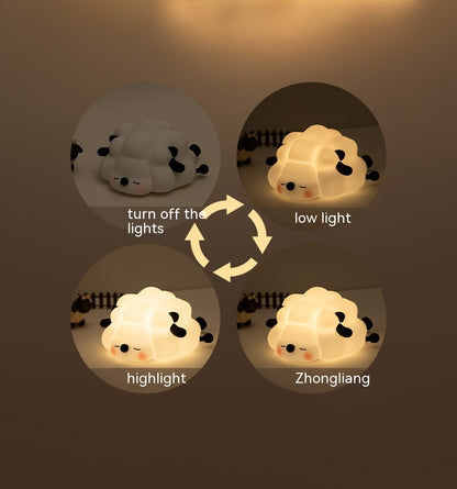 Schattige Siliconen Nachtlamp Schaap Cartoon voor Kinderen