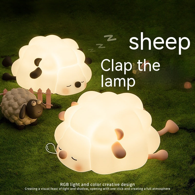 Schattige Siliconen Nachtlamp Schaap Cartoon voor Kinderen