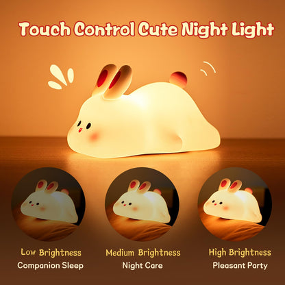 Schattige LED Nachtlamp Touch Sensor Konijn Silikon Lamp