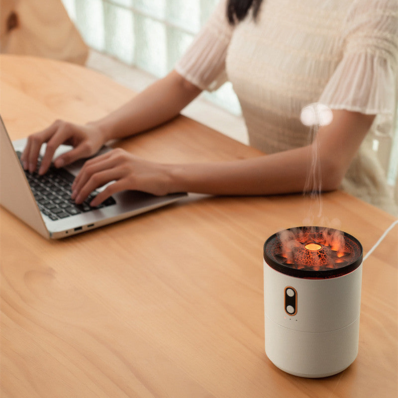 Vulkaanvlam Aroma Essentile Olie Diffuser met Nachtlamp