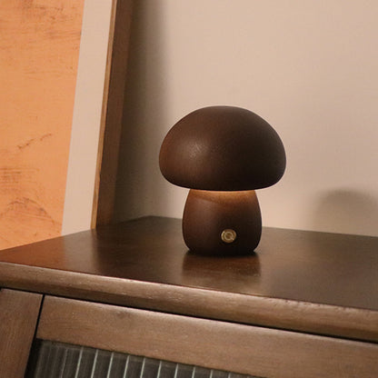Houten Schattige Paddenstoel LED Nachtlamp met Aanraakschakelaar