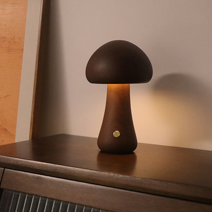 Houten Schattige Paddenstoel LED Nachtlamp met Aanraakschakelaar