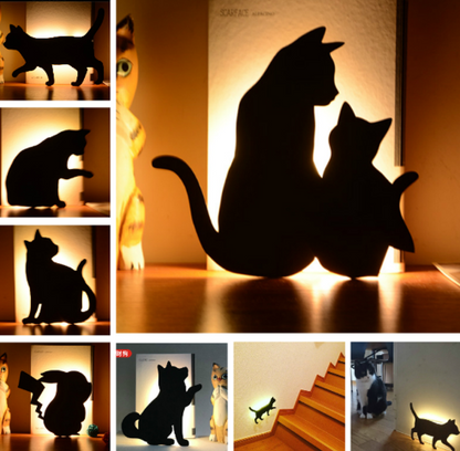 Glow Hond en Kat Nachtlamp – dieren wandlampje