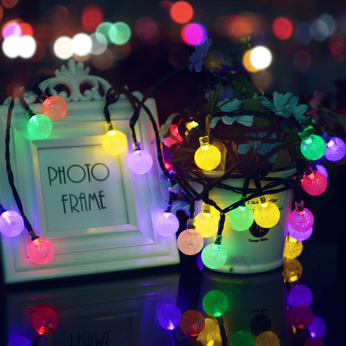 Remote Control Usb Bubble Ball Outdoor Holiday Decoration String Light