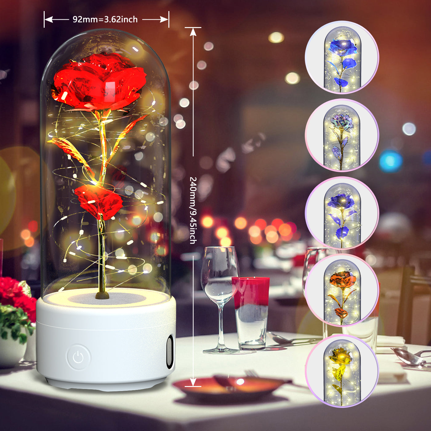 Creatieve 2-in-1 Rozen LED Lamp en Bluetooth Luidspreker