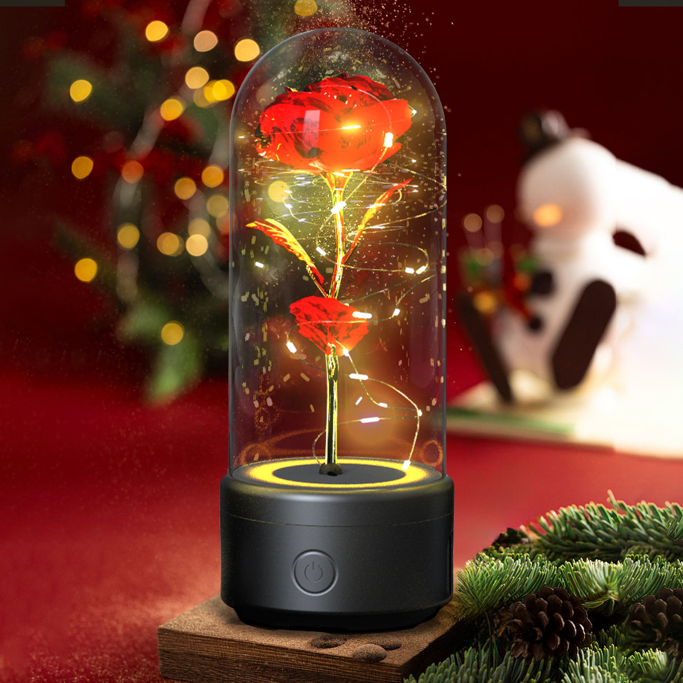 Creatieve 2-in-1 Rozen LED Lamp en Bluetooth Luidspreker