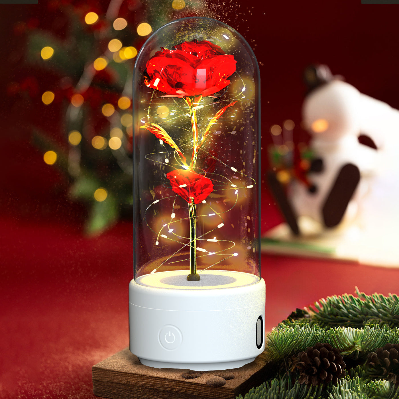 Creatieve 2-in-1 Rozen LED Lamp en Bluetooth Luidspreker