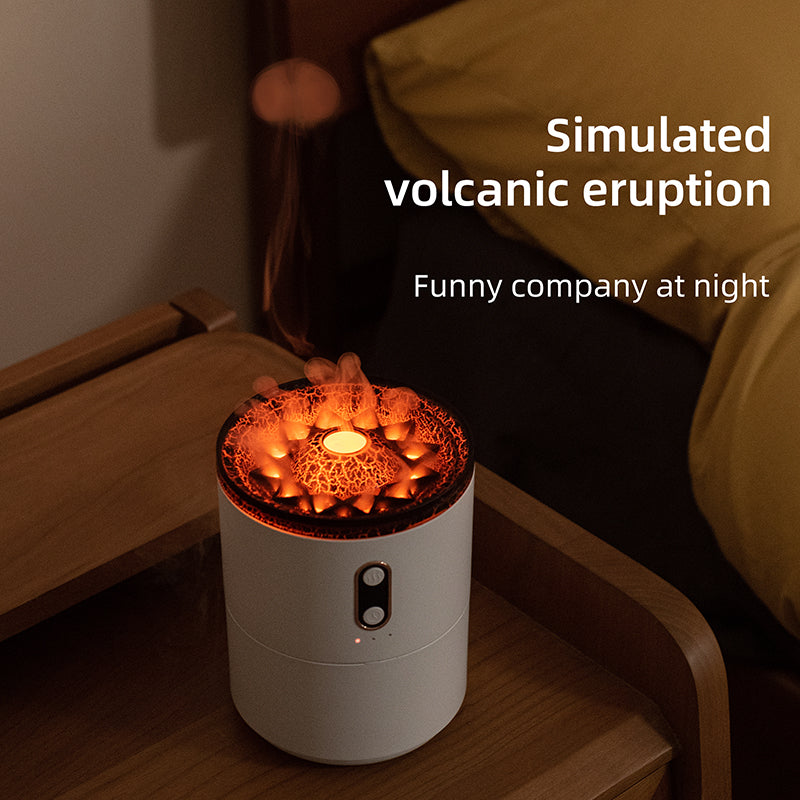 Vulkaanvlam Aroma Essentile Olie Diffuser met Nachtlamp