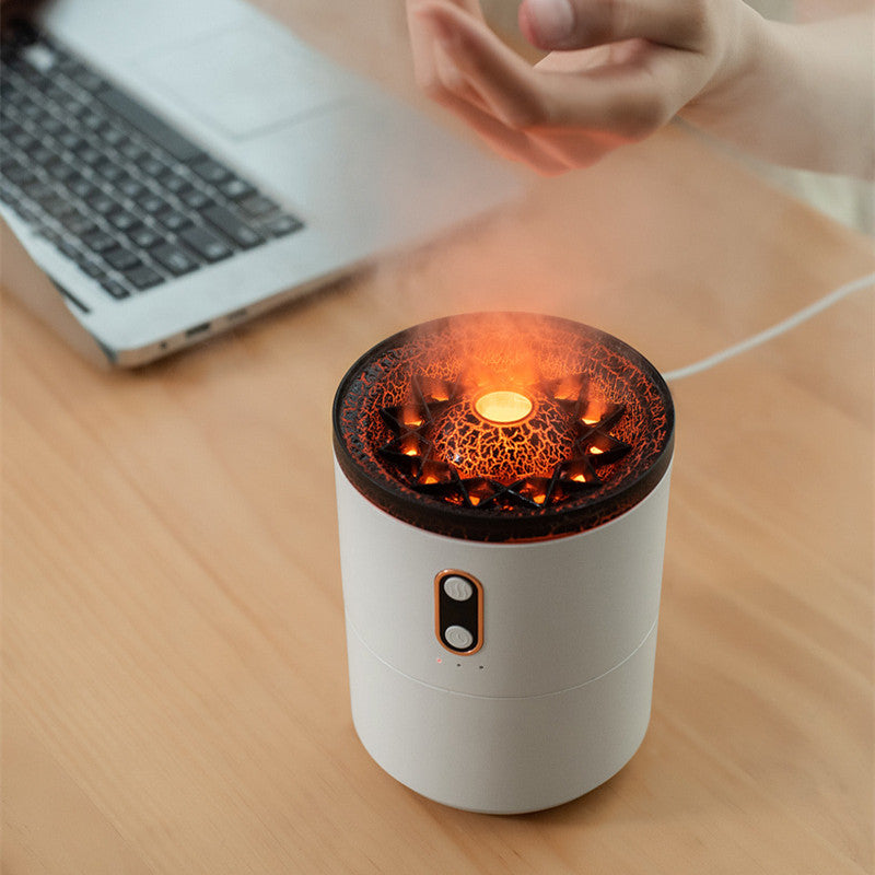 Vulkaanvlam Aroma Essentile Olie Diffuser met Nachtlamp