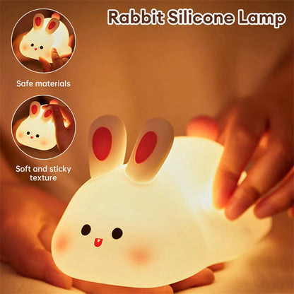 Schattige LED Nachtlamp Touch Sensor Konijn Silikon Lamp