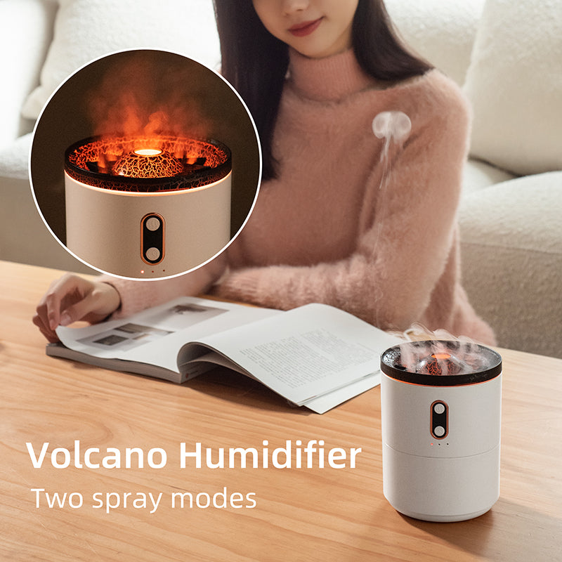 Vulkaanvlam Aroma Essentile Olie Diffuser met Nachtlamp