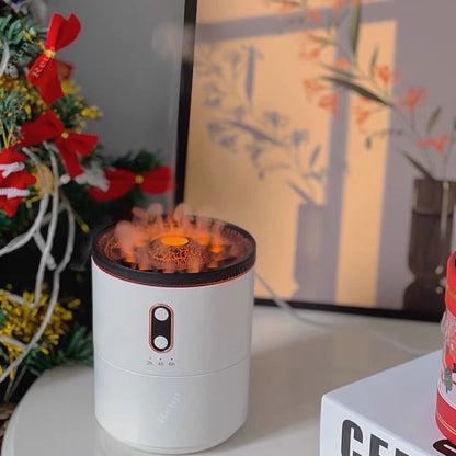 Vulkaanvlam Aroma Essentile Olie Diffuser met Nachtlamp