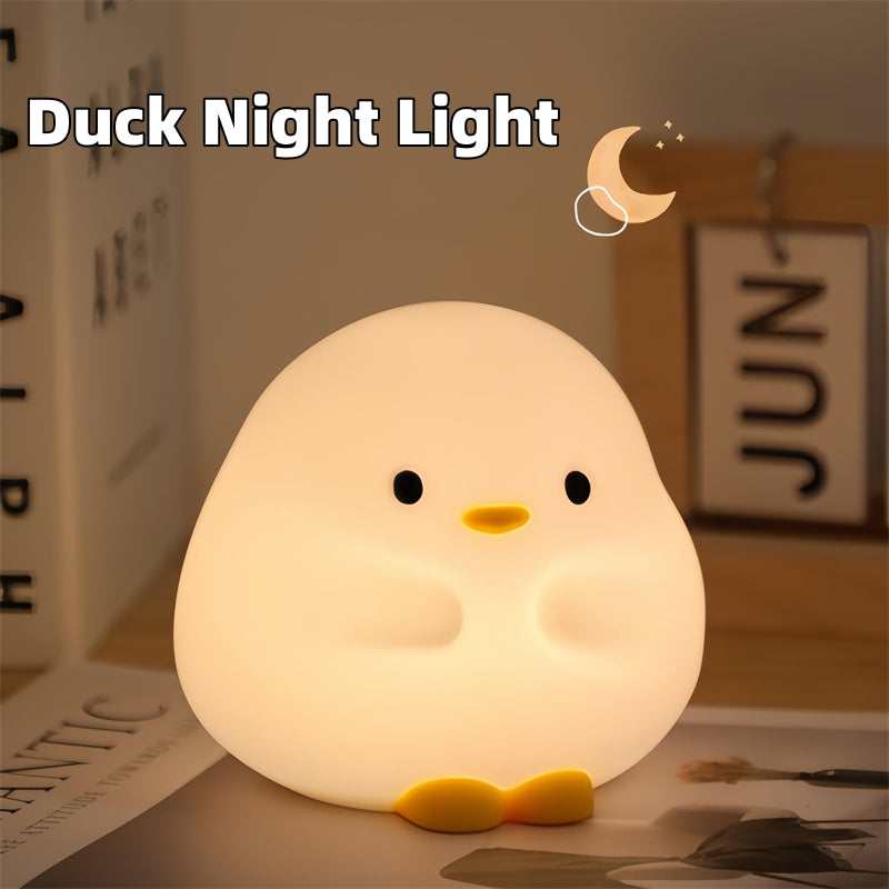 Schattige Eend LED Nachtlamp Cartoon Silicoon Oplaadbaar